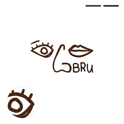 BRU branding 2d branding brewing brush coffee design eye graphic design illustration logo mouth nose seeing senses smelling tasting