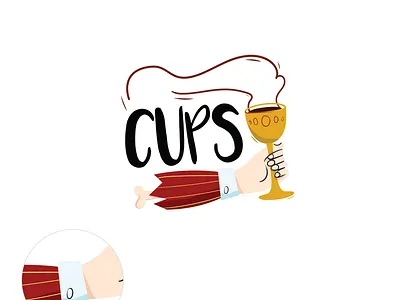 CUPS branding 2d branding brush coffee cups design graphic design hand horror illustration king logo royal