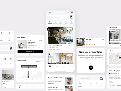 Cafe Finder App cafe cafe finder minimal mobile ui ui ux