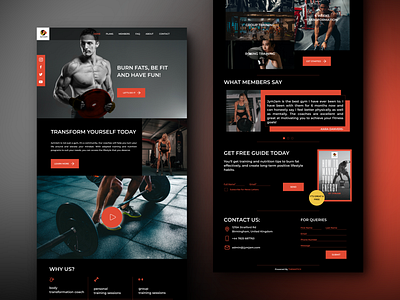 JymJam - Fitness Gym Website dark fitness gym trainer ui ux web app website yoga