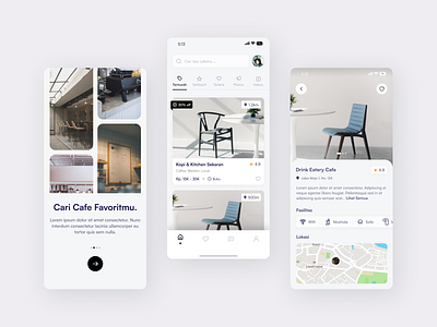 Cafe Finder Mobile App Exploration dailyui design minimal ui ux