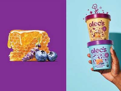 Alec's Ice Cream Brand Identity Systems brand design brand identity brand identity systems branding design flat graphic design illustration logo typography ui vector