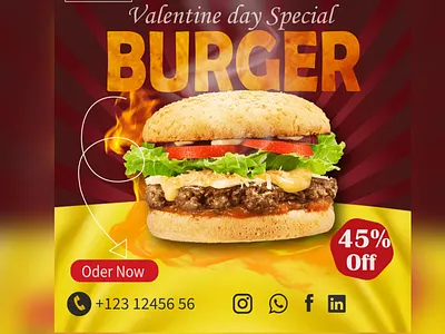 social media post burger branding burger company graphic design illustration logo office social media post