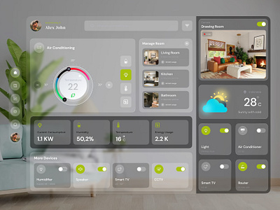 LuxeHome Vision: Elevate Your Living with Smart Home Dashboard convenience dashboard dashboard design device automation figma dashboard home automation intuitive user interface ios vision luxury living modern living personalized settings room device control seamless integration smart device control smart home smart home management smart home technology ui designer ux website design