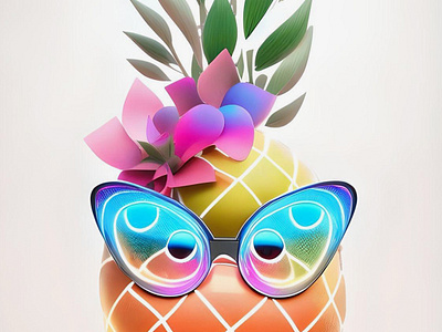 Digital Version - Sassy Pineapple w/ Sunglasses 1 art branding design designer graphic design illustration logo