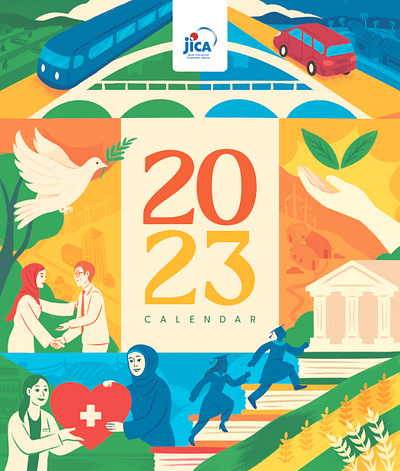 Calendar Design and Illustration for JICA Philippines calendar calendar design development editorial illustration sdg sustainable development goal united nations