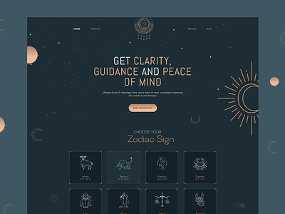 Astrology Landing Page about page astrology astrology designs astrology landing page astrology website creative design creative landing page creative web design landing page ui ui designs ux web design webpage zodiac signs