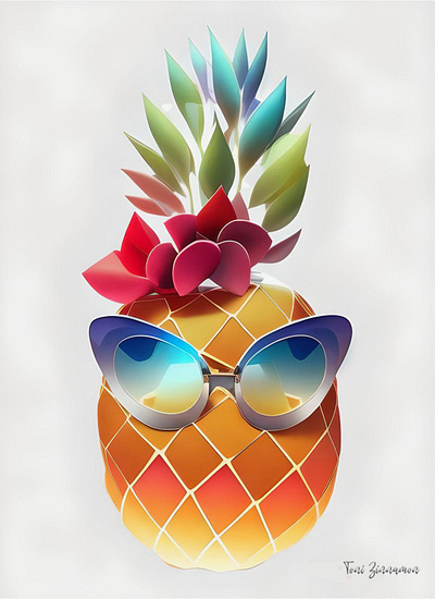 Digital Version - Sassy Pineapple w/ Sunglasses 2 animal art branding design designer graphic design illustration logo