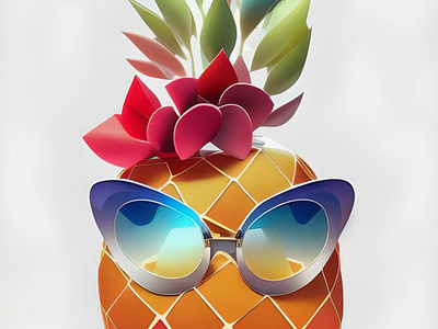 Digital Version - Sassy Pineapple w/ Sunglasses 2 animal art branding design designer graphic design illustration logo