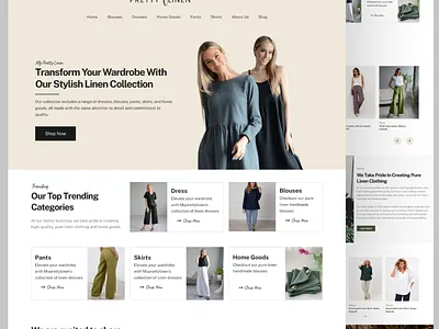 My Pretty Linen | Woocommerce Store cloth store design store design uxui web woocommerce store wordpress