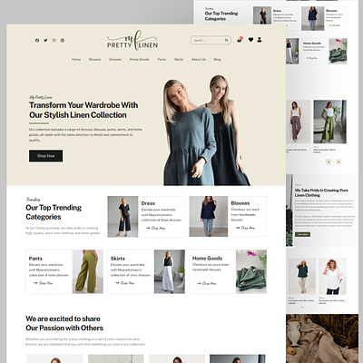 My Pretty Linen | Woocommerce Store cloth store design store design uxui web woocommerce store wordpress