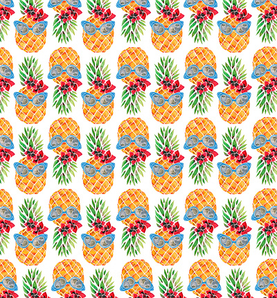 Sassy Pineapple w/ Sunglasses Pattern Versions animal art branding design designer graphic design illustration logo