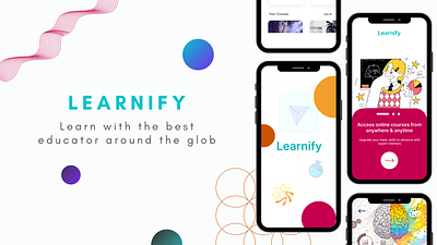 Learnify (An ed-tech platform) app blob branding courses design ed tech free graphic design illustration ios learnify premium ui ux