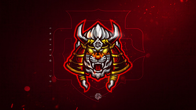 Samurai Tiger Head Mascot Logo🐯 design e sports logo graphic design illustration logo mascot logo samurai logo sports logo vector