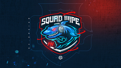 Squad Wipe PH esports logo design e sports logo graphic design illustration logo mascot logo shark logo sports logo team logo vector