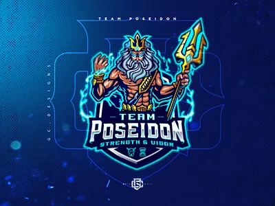 Team Poseidon Logo!🔥 design e sports logo graphic design illustration logo mascot logo poseidon vector