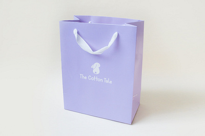 The Cotton Tale Paper Bag Design baby brand baby clothing brand branding cute cute packaging design design graphic design packaging design paper bag design