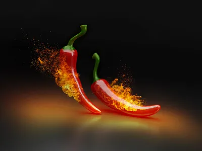 Hot pepper in Blender 3d blender chilli design graphic design hot hot pepper in blender logo model red
