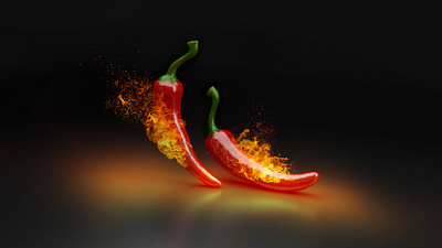 Hot pepper in Blender 3d blender chilli design graphic design hot hot pepper in blender logo model red