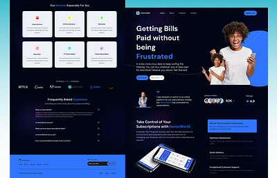 Data Payment Website bills payment design figma landing page product design ui web design