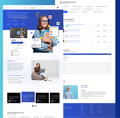 Course Details Page for E-learning Website design e learning figma learning online education ui web design