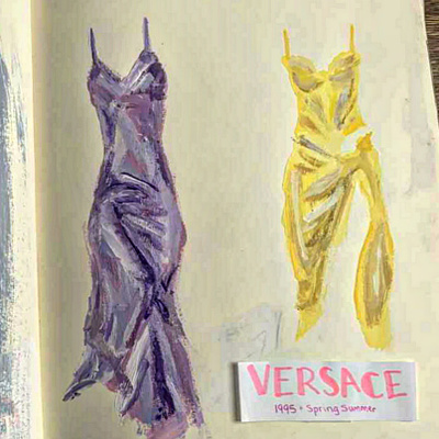 Versace Dresses acrylic art fashion paint visual art