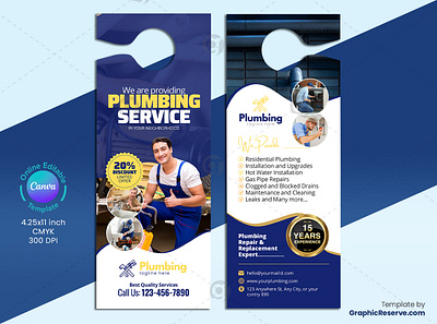 Plumbing Door Hanger Canva Template canva doorhanger design template canva doorhanger template doorhanger doorhanger canva design plumber doorhanger plumbing doorhanger