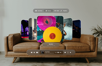 Apple Spatial Pro Music Player branding ui