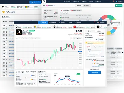 Stock Trading Platform app chart flat infographic new saas stock trading web web app