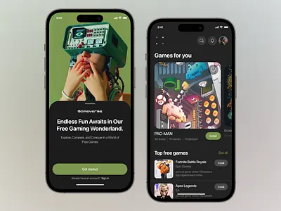 Gameverse gaming mobile ui uiux ux videogames