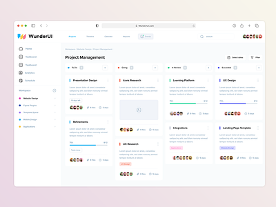 Powerful Project Dashboards 🚀 admin panel components dashboard design system figma icons interface kanban media project management sketch ui design ui inspiration ui kit widgets