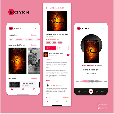 ui design for BookStore + Book Covers designs app branding design graphic design illustration landing page logo ui ux vector