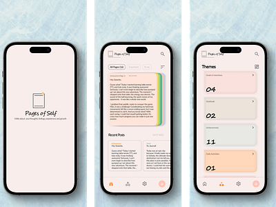 Page of Self - Personal Journal App build2.0 design designdrug journal selfhelp ui
