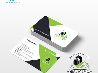 Real Estate Business Card Design - Iqbal Memon Real Estste 3d mockup brand identity branding business card 3d mockup busniess card design construction business card corporate identity graphic design identity design illustration logo mark real estate real estate business card retalor stationary stationary design symbol ui vector