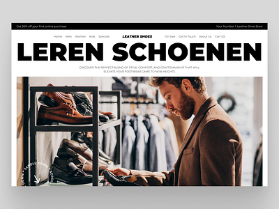Leren Schoenen design figma leather shoe web site shoes ui uiux ux web design web ui design website website design