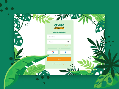 Crypto Jungle- Sign-in page crypto crypto currency currency dashboard log in dashboard sign up l log in natural sign in sign up ui uiux ux web