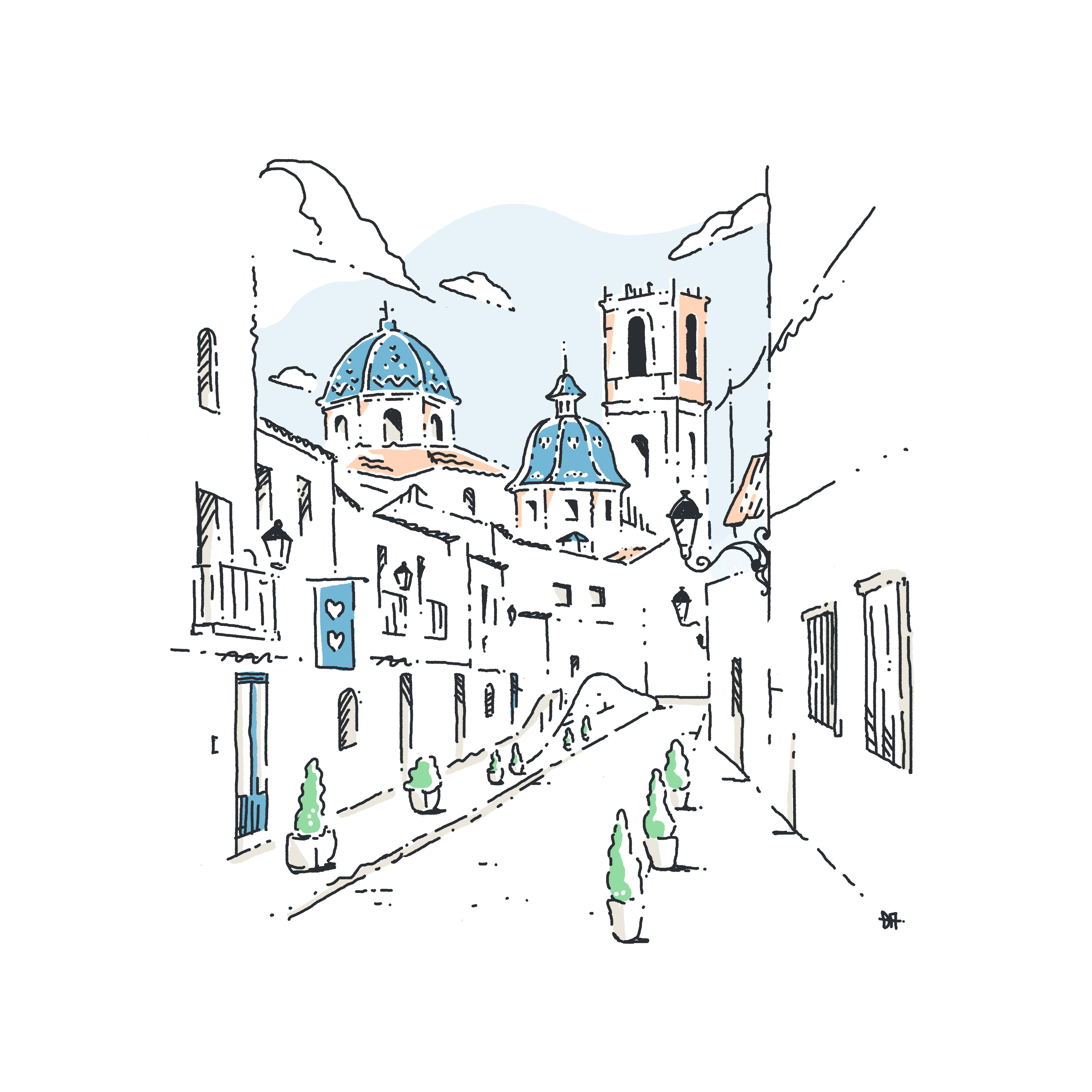 Altea, Spain altea illustration landscape old town procreate spain spanish town