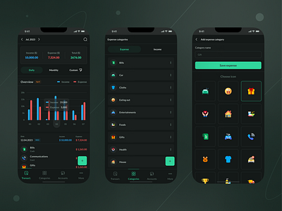 Personal Finance Management App UI/UX Case study android apps case study clean dark design experience finance management financial hci inspiration interface ios mobile modern personal finance top trendy ui ux