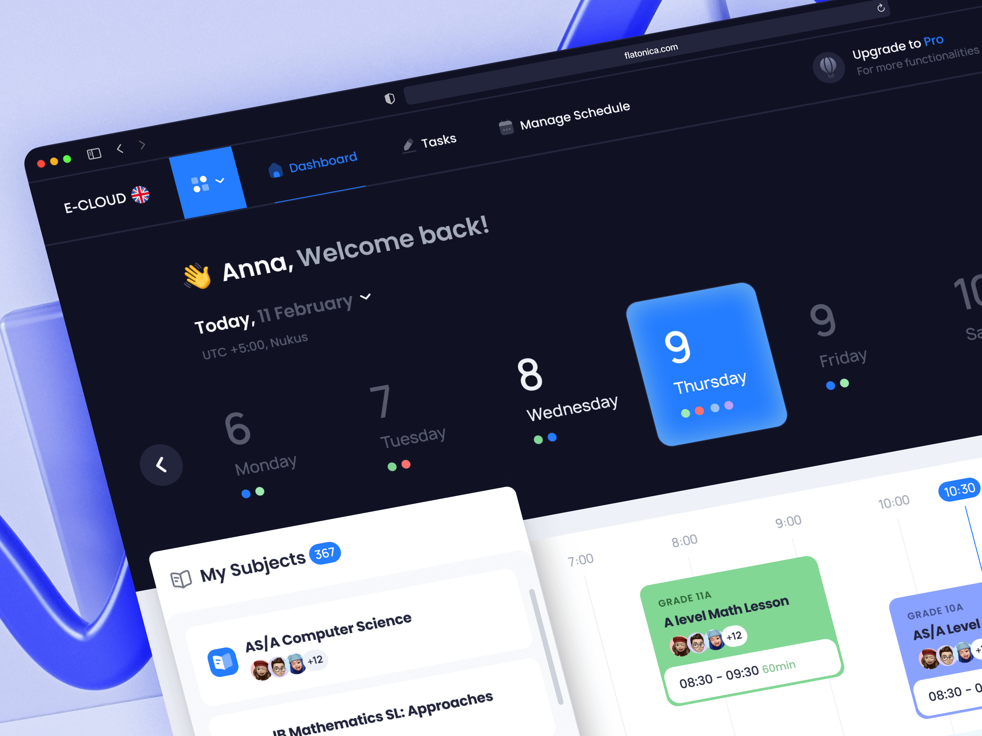 E-Cloud: Online Education Platform course dashboard dashboard interface e learning edtech education education platform educational learning management platform lesson lms minimal online school product design saas platform student study ux ui design web app web design