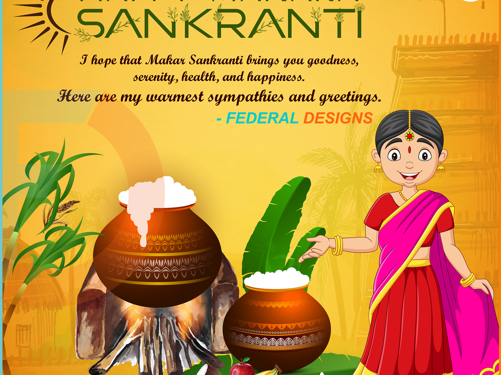 SANKRANTHI FESTIVAL POSTER by Preethi Gudla on Dribbble