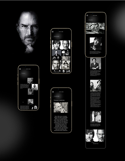 Biographical longread in Web - STEVE JOBS app celebrity design illustration ios iphone logo steve technology ui ux uxui web website