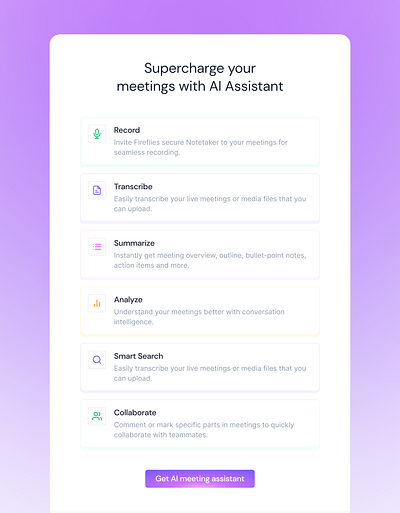 Snippet From Recap Email Template ai app design email email design meeting purple saas template templates ui ux website