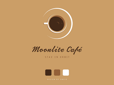 Daily Logo Challenge - Day #6 - "Coffee" adobe illustrator brown café coffee contrast daily logo dailylogochallenge design flat design graphic design logo logotype minimalism moonlite vector white