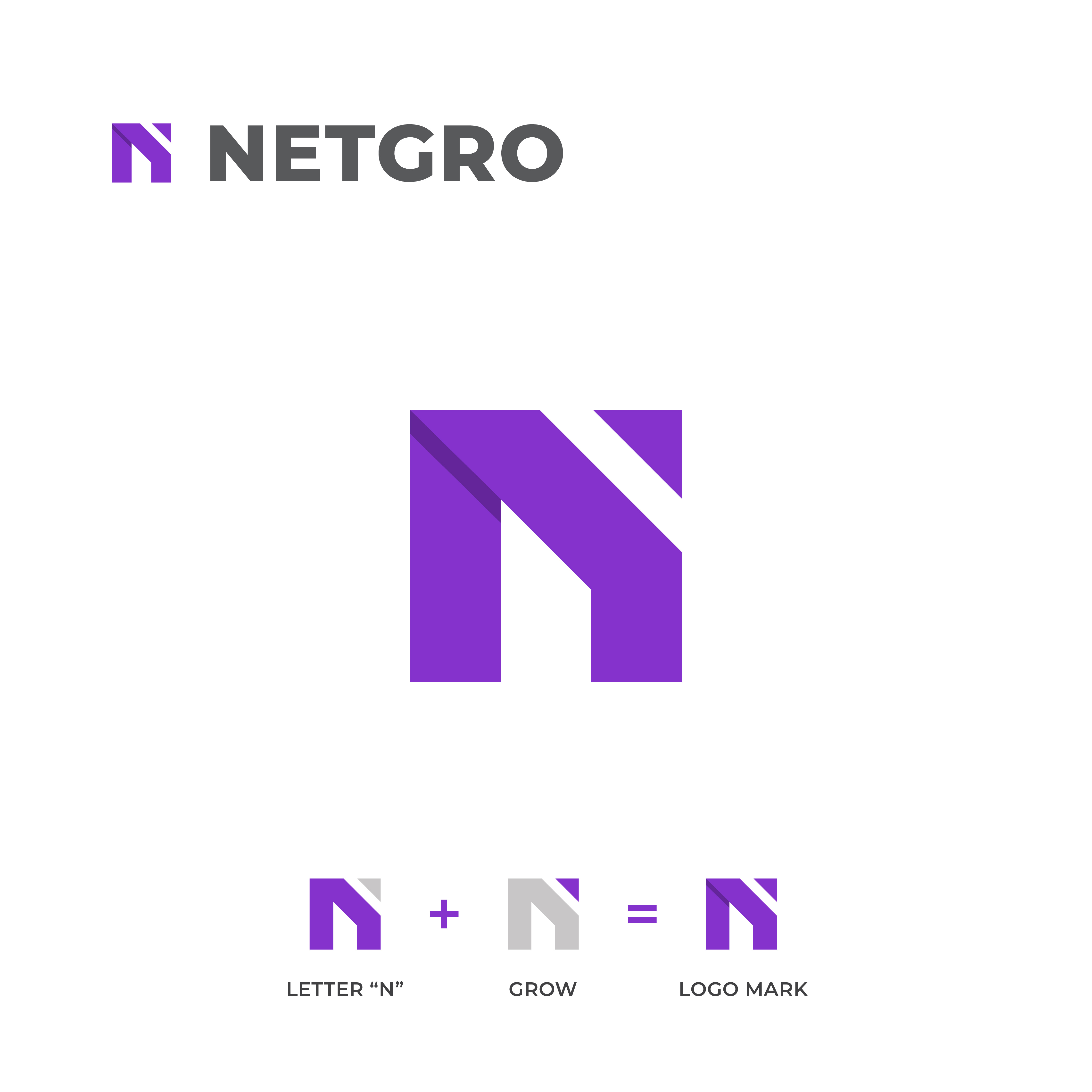 NetGro - Logo Design. abstract logo best logo brand identity branding creative logo design gradient logo graphic design illustration letter lettermark logo logo logo mark mark modern netgro online service ui visual identity