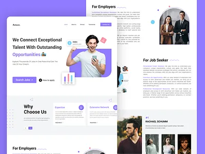 Job Seeker Landing Page creative design job finder job finder website job portal job search job search landing page job seeker landing page landing page landing page design ui ux webpage website design