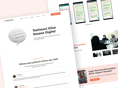 Testimonial Page Redesign - Sasana Digital Website branding design homepage illustration logo minimalist design modern design ui ux web design