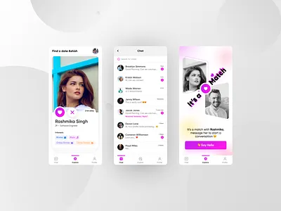 Dating App UI app design colours dating app ui hookup app mobile app ui ui design ui practice user interface