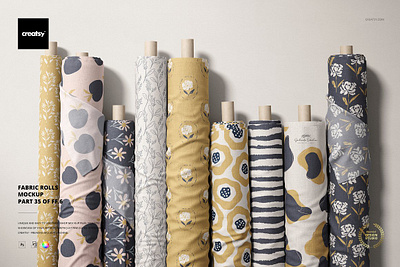 Fabric Rolls Mockup (35FFv.6) stack