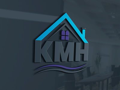 Vector home KMH construction real estate logo icon