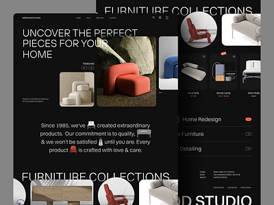 Furniture Store & Studio Landing Page agency furniture interior landing page studio ui design